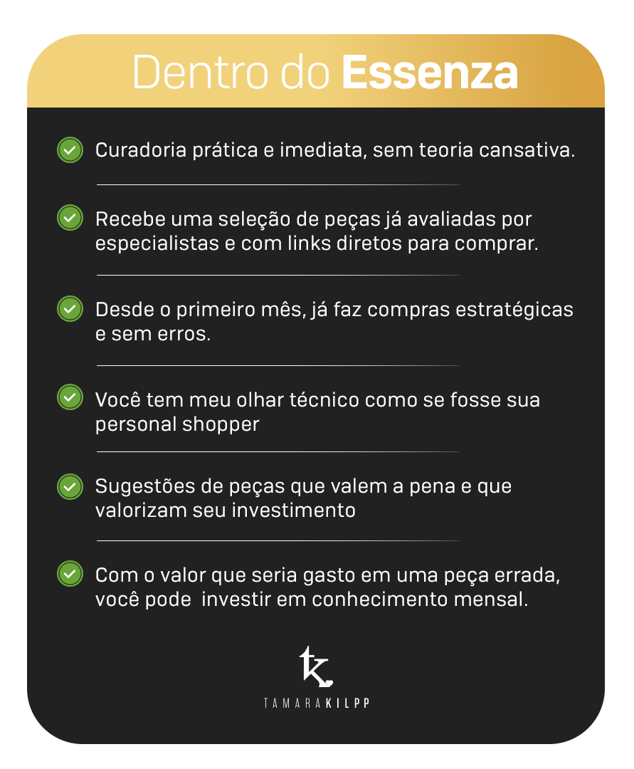Exemplo de resultado de quem está dentro do Essenza